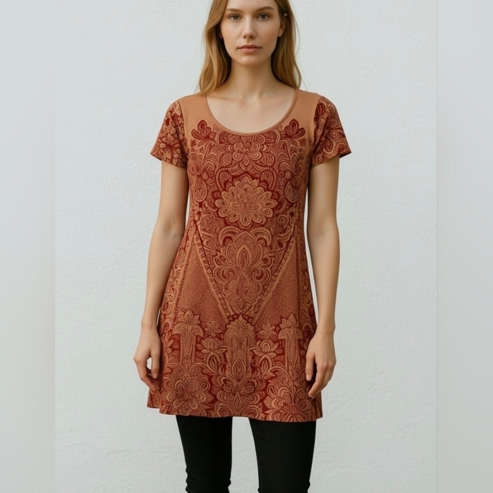LUCKY BRAND Elegant Floral Patterned Dress. Size L